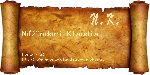 Nándori Klaudia névjegykártya