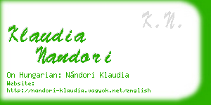 klaudia nandori business card